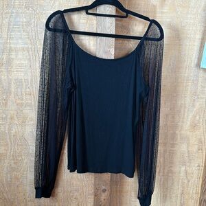 Black sheer sleeve top